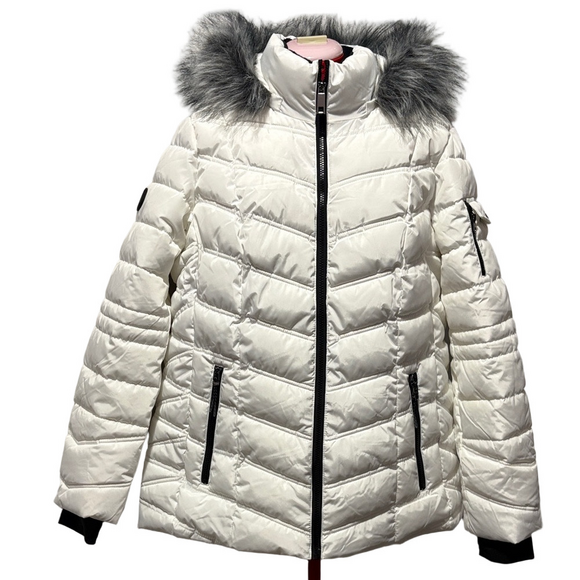 Nautica Jackets & Blazers - Nautica Women's White Puffer Jacket Faux Fur